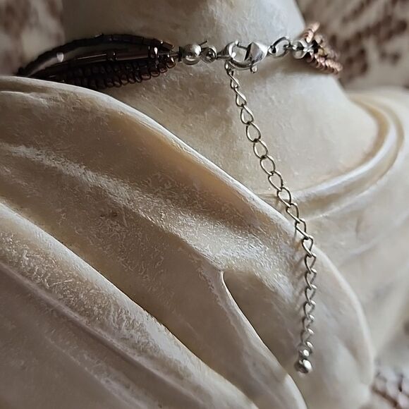 Vintage Copper Tone 4 Strand Choker Style Necklace - Picture 6 of 6